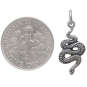 Sterling Silver Small Textured Snake Charm 22x9mm