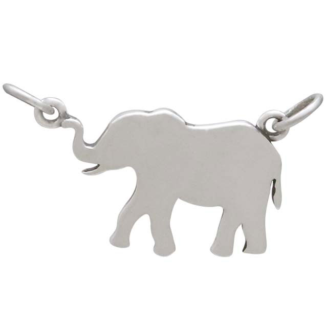 Sterling Silver Layered Elephant Pendant Festoon 17x21mm