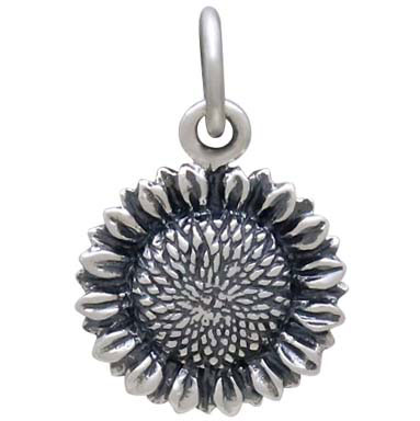 Sterling Small Sunflower Charm 16x11mm