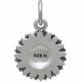 Sterling Small Sunflower Charm 16x11mm