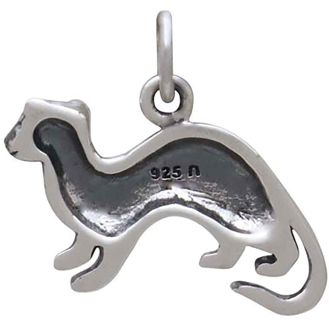 Sterling Silver Ferret Charm 16x19mm