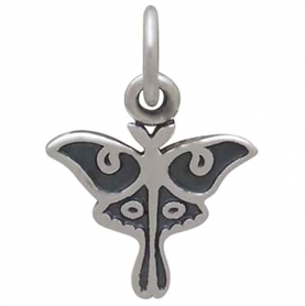 Stering Silver Tiny Luna Moth Charm 15x11mm