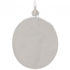 Sterling Silver Etched Fern and Mushroom Pendant 26x17mm