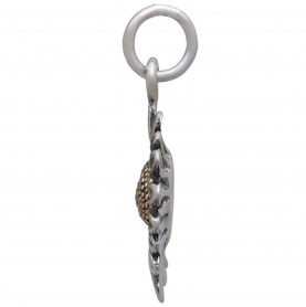 Mixed Metal Daisy Charm 19x13mm