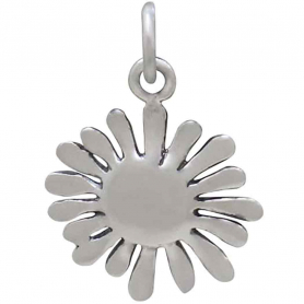 Mixed Metal Daisy Charm 19x13mm