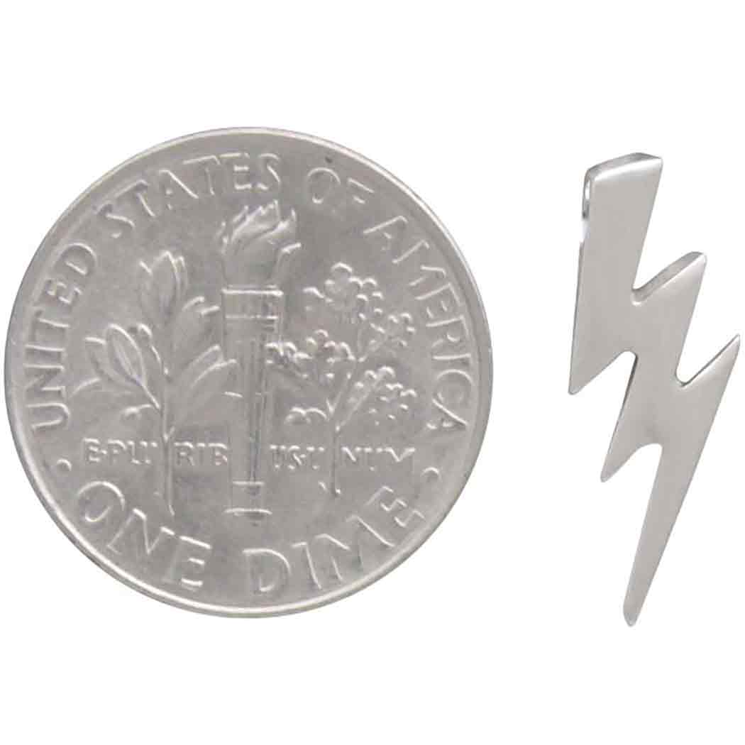 Sterling Silver Lightning Bolt Bead 16x6mm