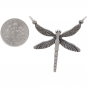 Sterling Silver Dragonfly Pendant Festoon 36x31mm