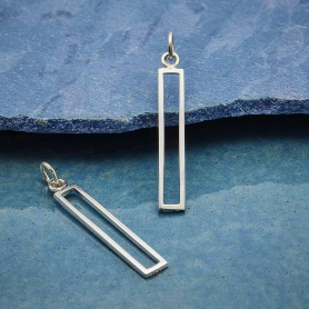 Sterling Silver Openwork Rectangle Link 32x5mm