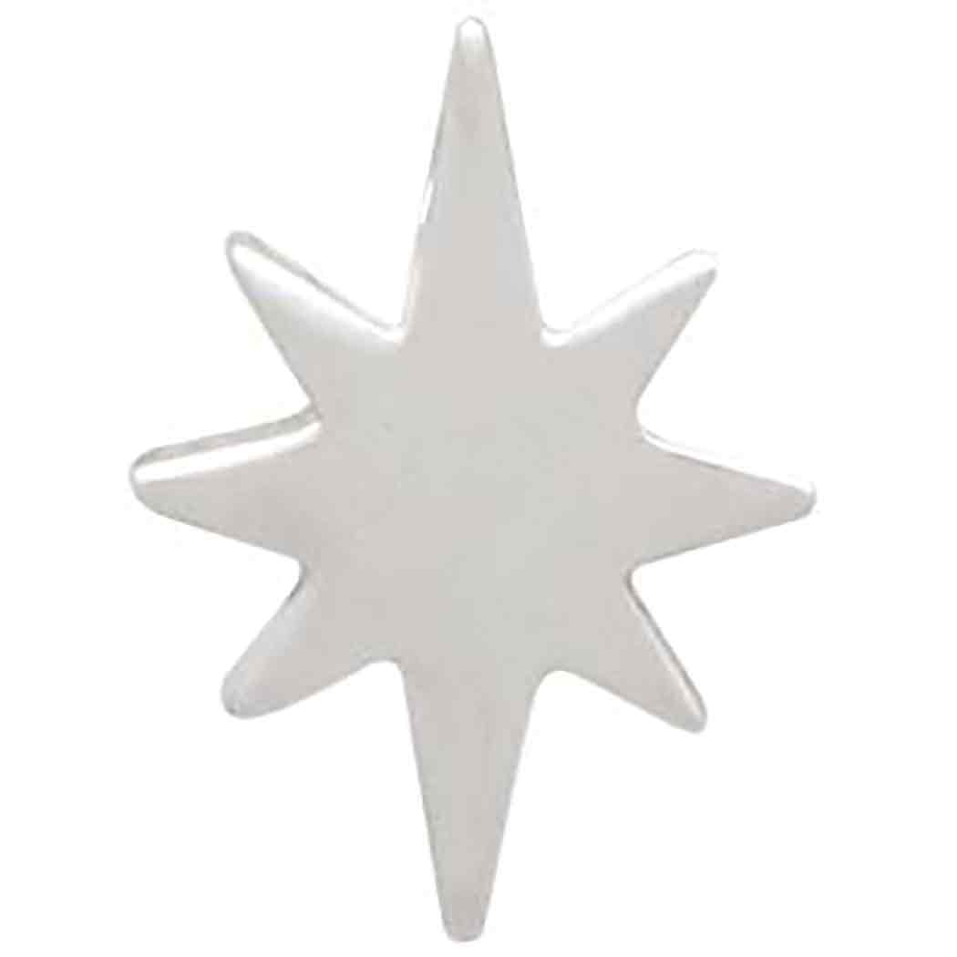 Sterling Silver North Star Bead 12x9mm