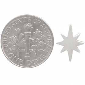 Sterling Silver North Star Bead 12x9mm