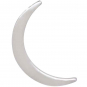 Sterling Silver Long Crescent Moon Bead 18x10mm