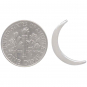 Sterling Silver Long Crescent Moon Bead 18x10mm