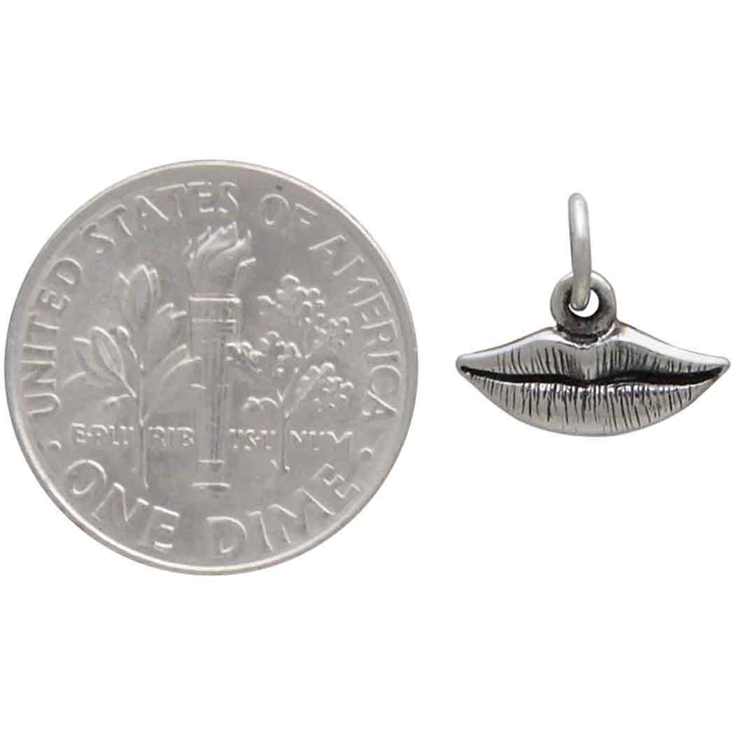 Sterling Silver Lips Charm 11x12mm