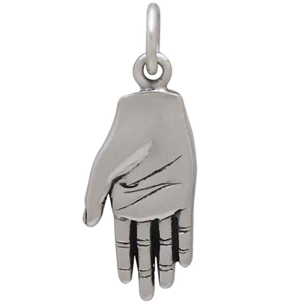 Sterling Silver Hand Charm 21x8mm