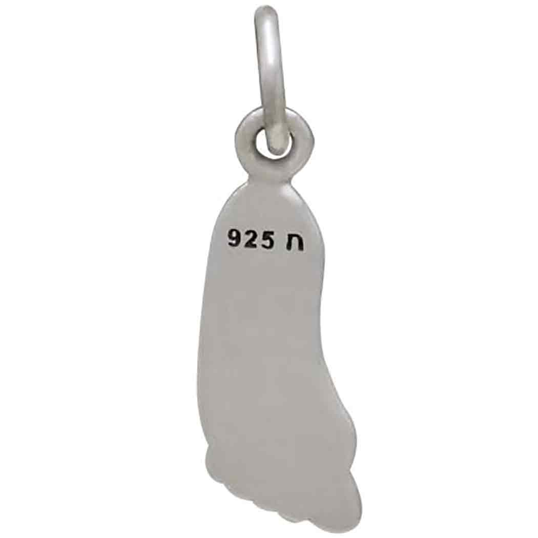 Sterling Silver Foot Charm 19x5mm
