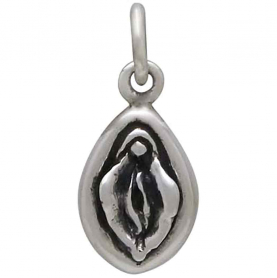 Sterling Silver Yoni Charm 17x7mm