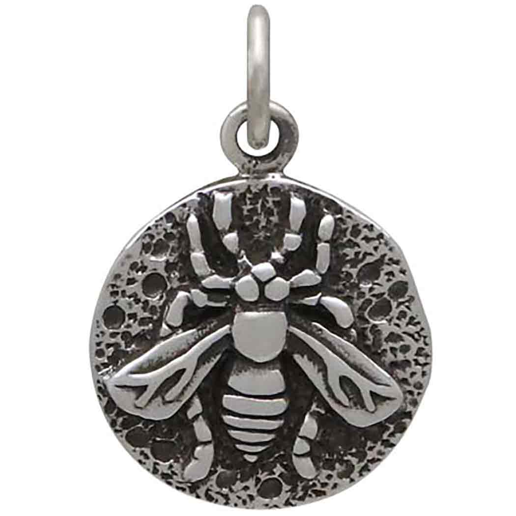 Sterling Silver Small Ancient Coin Bee Charm 18x12mm