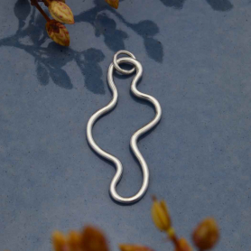 Sterling Silver Wire Amoeba Link 32x14mm DISCONTINUED