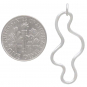 Sterling Silver Wire Amoeba Link 32x14mm