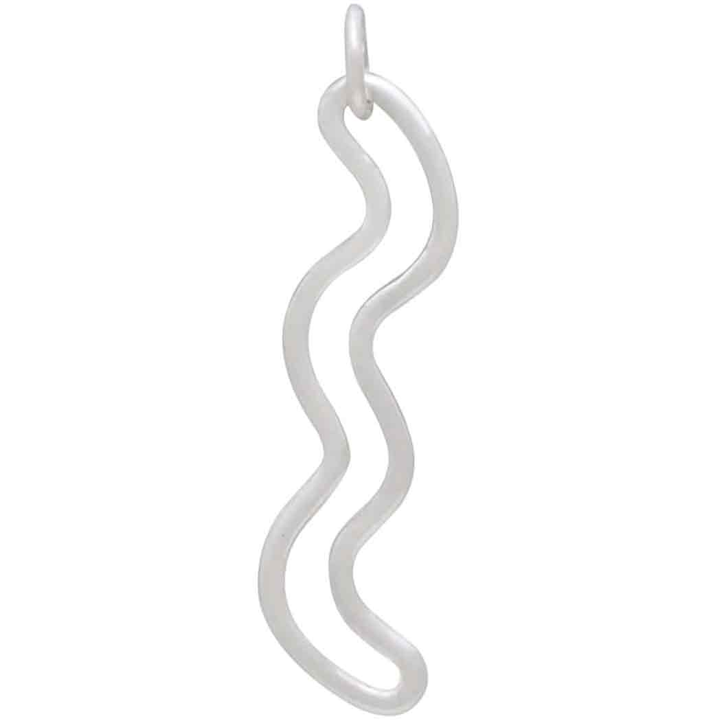 Sterling Silver Openwork Squiggle Link 32x7mm