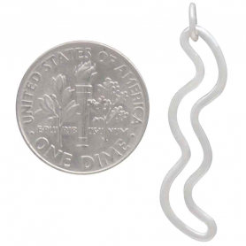 Sterling Silver Openwork Squiggle Link 32x7mm