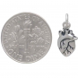 Sterling Silver Mini Anatomical Heart Charm 16x7mm