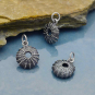 Sterling Silver Mini Sea Urchin Charm 16x11mm