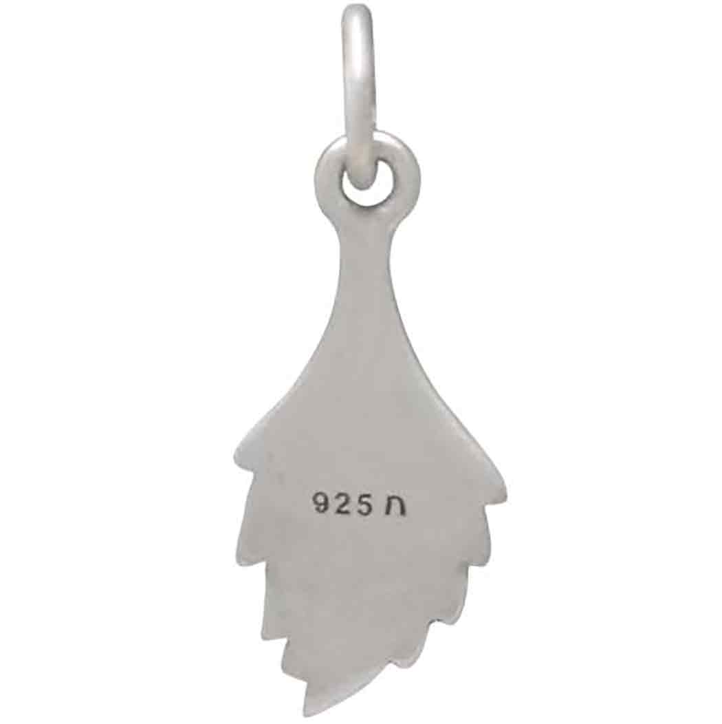 Sterling Silver Small Leaf Charm 20x7mm