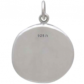 Sterling Silver Wax Seal Compass Charm 22x16mm