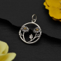 Mixed Metal Daisies in a Circle Pendant 21x16mm