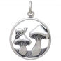 Sterling Silver Mushroom Charm with Snail 22x16mm