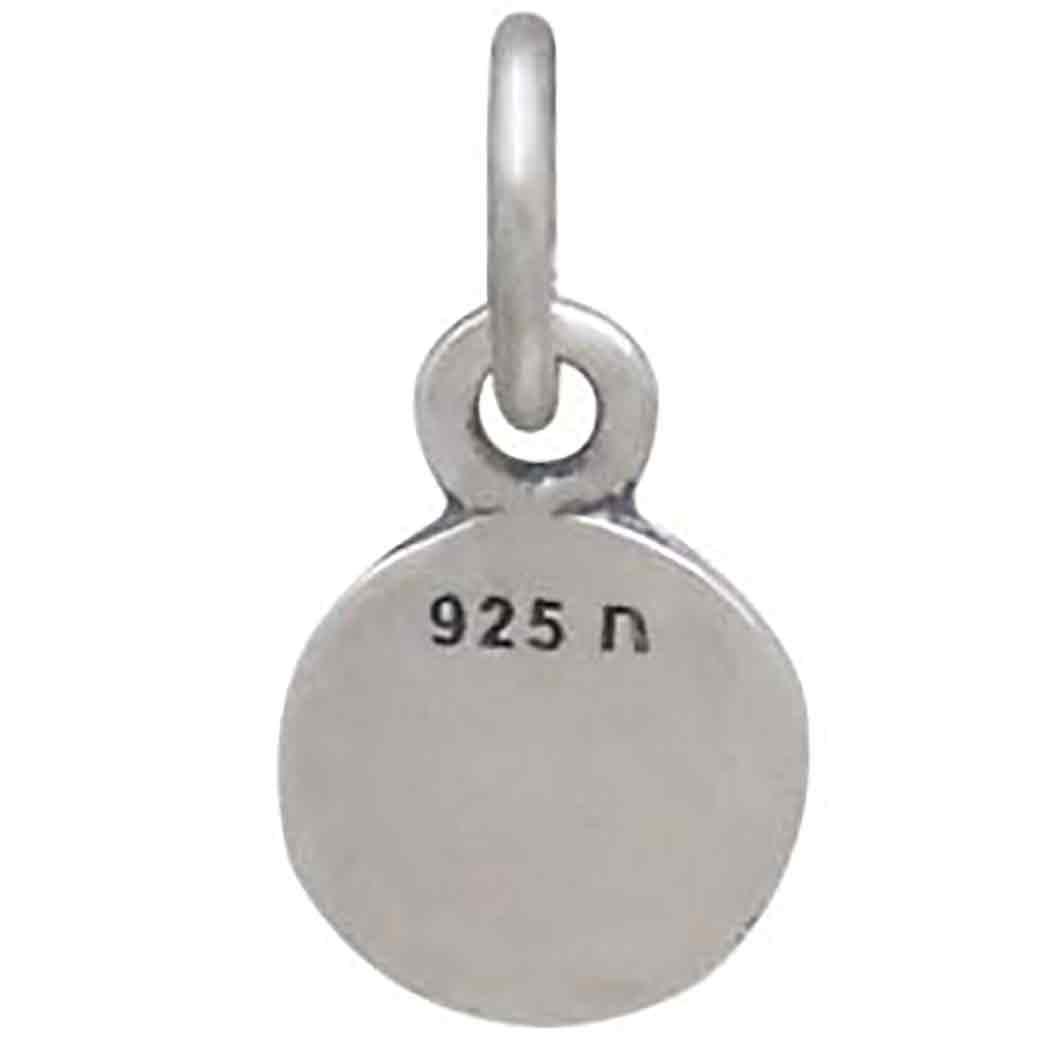 Sterling Silver Water Element Coin Charm 12x6mm