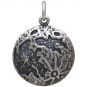 Sterling Silver Full Moon Charm 21x15mm