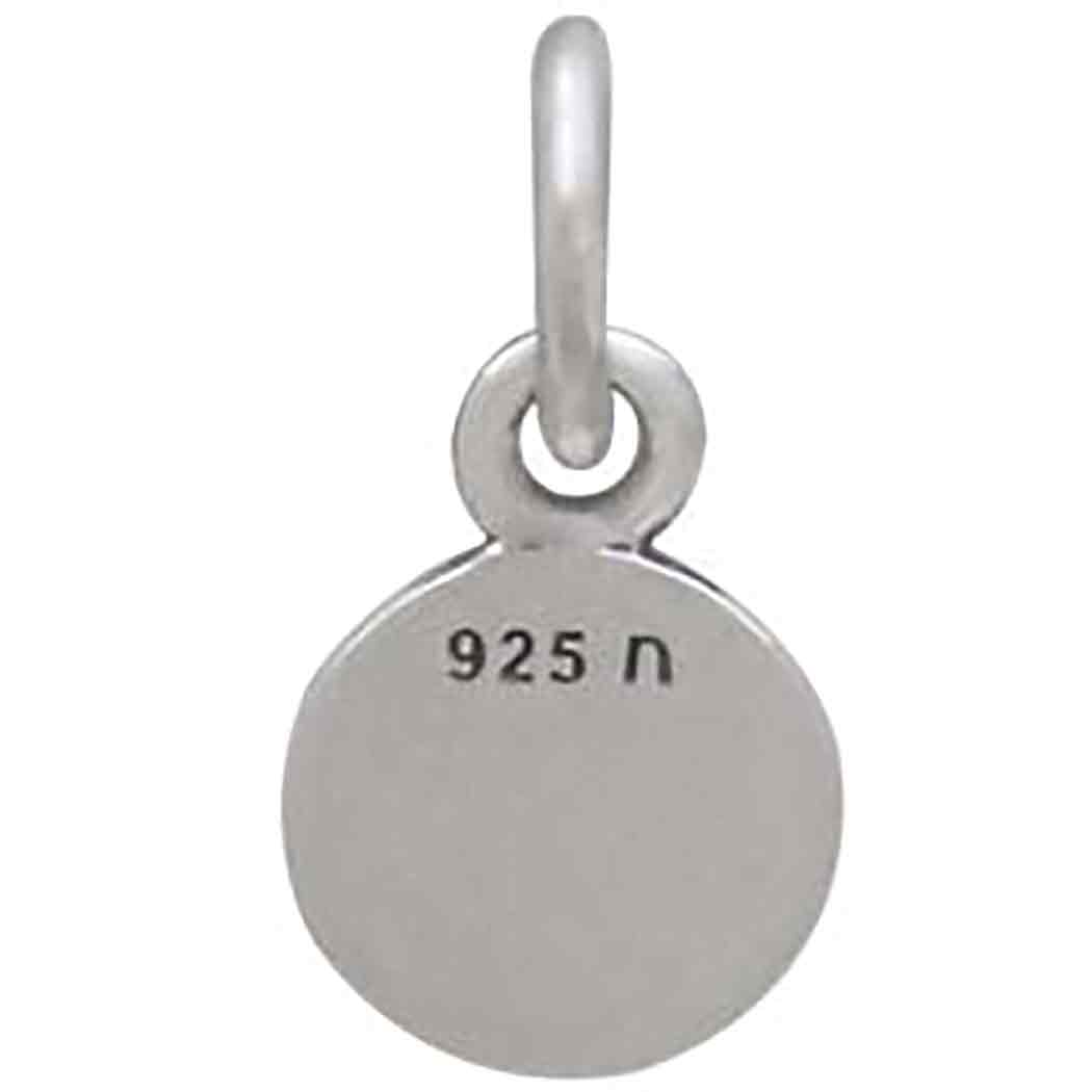 Sterling Silver Earth Element Coin Charm 12x6mm