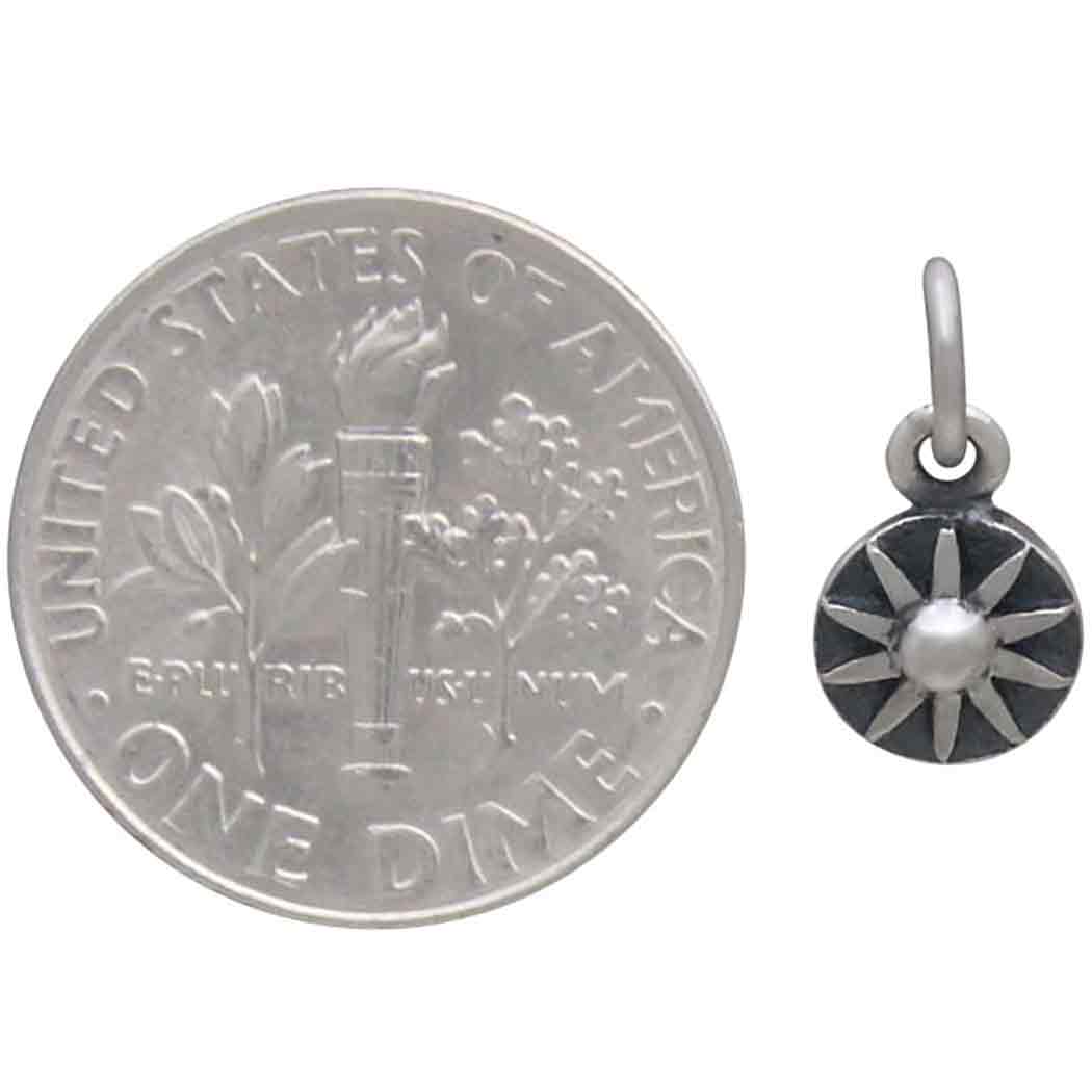 Sterling Silver Mini Sun Coin Charm