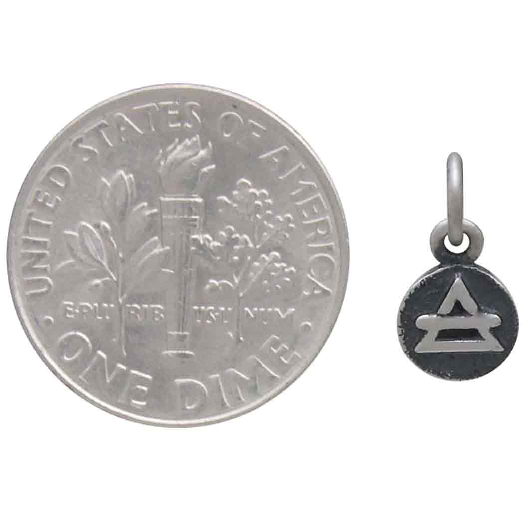Sterling Silver Air Element Coin Charm