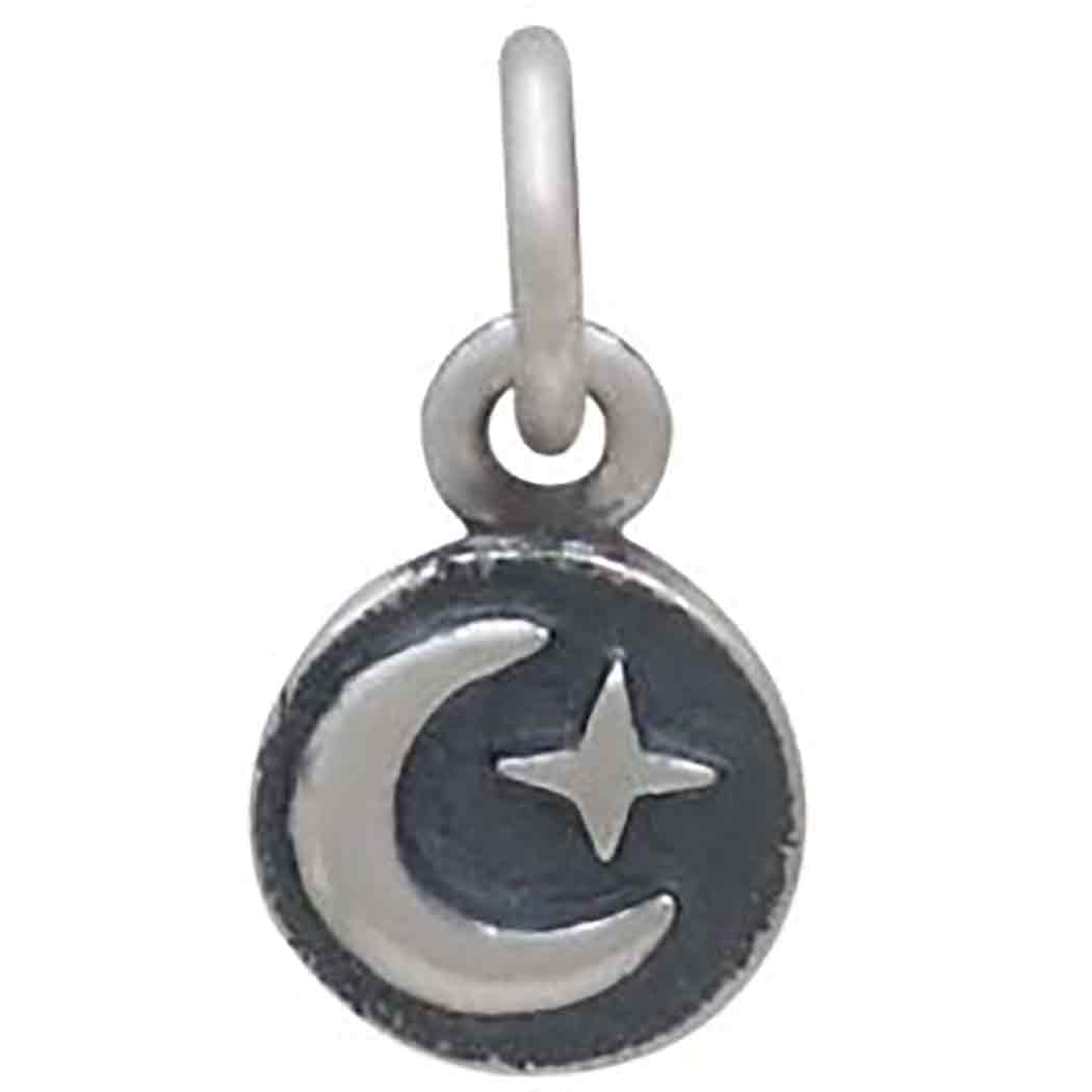 Sterling Silver Mini Moon and Star Coin Charm