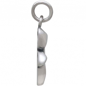 Sterling Silver Two Mushroom Charm Link 19x6mm