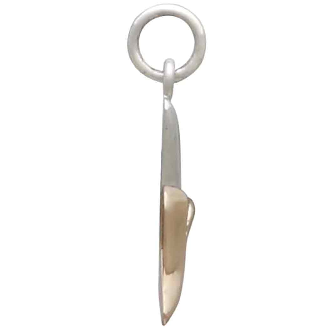 Sterling Silver Banana Charm with Bronze 20x11mm