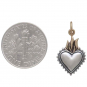 Sterling Silver Heart Pendant with Bronze Flame 22x12mm