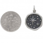 Sterling Silver Wax Seal North Star Charm 22x15mm next to dime