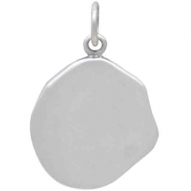 Sterling Silver Wax Seal Charm with Bronze Fire 22x15mm