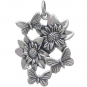 Sterling Silver Dahlia Pendant with Butterflies 26x21mm