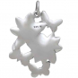 Sterling Silver Dahlia Pendant with Butterflies 26x21mm