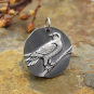 Sterling Silver Falcon Coin Pendant 25x22mm