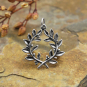 Sterling Silver Laurel Wreath Pendant 25x21mm