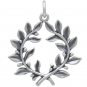 Sterling Silver Laurel Wreath Pendant 25x21mm