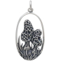 Sterling Silver Morel Mushroom Pendant Front View