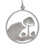 Sterling Silver Hedgehog and Mushroom Charm 29x23mm back view