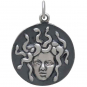 Sterling Silver Medusa Pendant 24x18mm